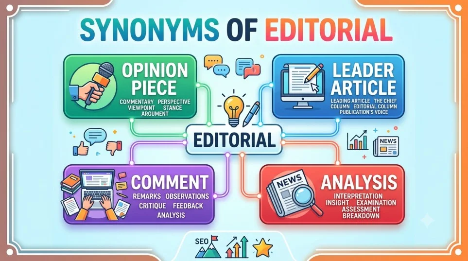 Synonyms of editorial