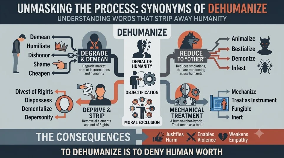 Synonyms of Dehumanize