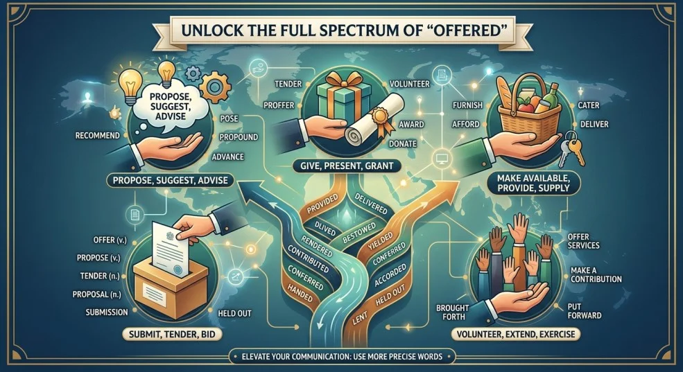 Synonyms of Offered